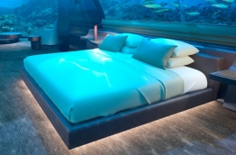 Master bedroom of the under sea residence Muraka -