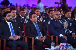President Yameen at the ceremony held on the occasion of the 85th of anniversary of the Police Institution. PHOTO/PRESIDENTS OFFICE