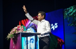 President Abdulla Yameen speaks at a ceremony. FILE PHOTO/MIHAARU