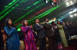 President Abdulla Yameen's cabinet ministers at an event --- MIHAARU PHOTO / HUSSEN WAHEED