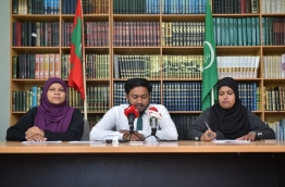 During a press conference of Adhaalath Party. FILE PHOTO/MIHAARU