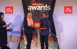 Paradise Island Resort, May 5, 2018: Aminath Areesha (L) won third place in women's Volleyball. PHOTO/IMAGES.MV