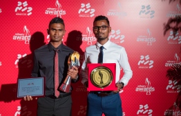 Paradise Island Resort, May 5, 2018: Runner Hassan Saaid (L) who won first place in Men's Individual Sports, and middle-distance runner Zaid Shareef who won third place. PHOTO/IMAGES.MV