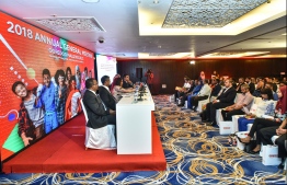 Shareholders pictured at Ooredoo Maldives' 2018 annual general meeting. PHOTO/OOREDOO
