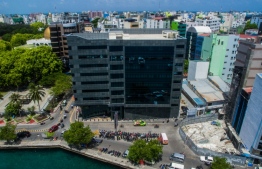 Maldives Monetary Authority; the central bank is currently located in a high-traffic area with several neighboring buildings-- Photo: Mihaaru