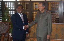 Former President Mohamed Waheed (L) and Dr.Mahathir Mohamad. PHOTO/MIHAARU
