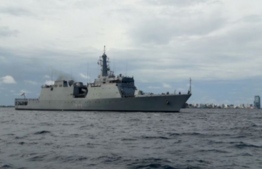 INS Sumedha of the Indian Navy in the Maldives. PHOTO/TOI