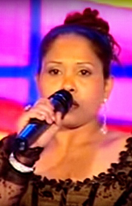 Aishath Inaya singing on the show Ehandhaanugaa. PHOTO: PSM