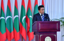 President Abdulla Yameen speaks during a function. PHOTO/PRESIDENT'S OFFICE