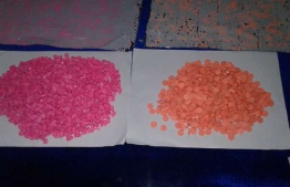 The ecstasy pills seized from two Maldivians arrested in a drug bust on May 17, 2018 in Sri Lanka. PHOTO/DAILY MIRROR