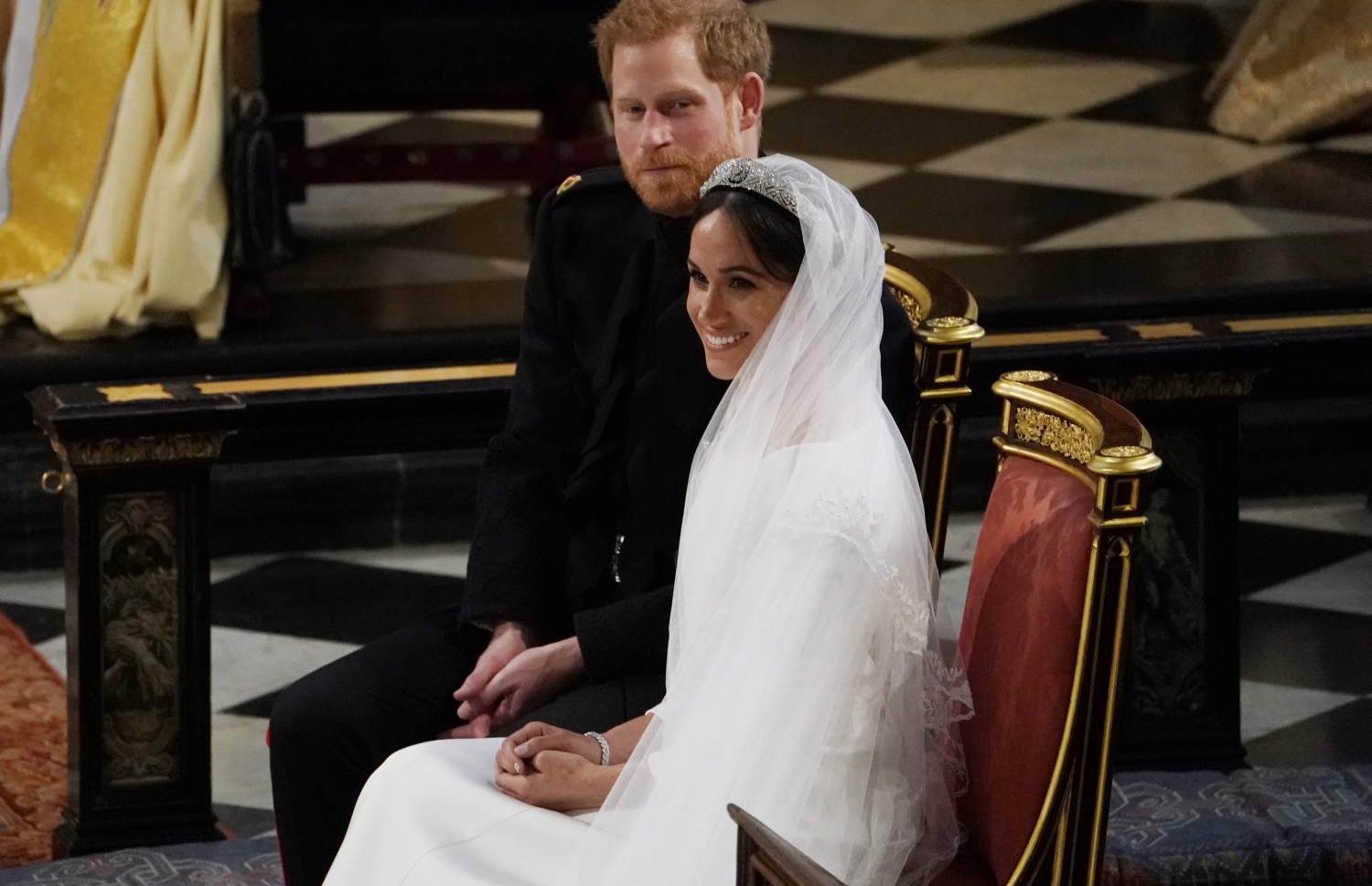 ޕްރިންސް ހެރީ އާއި މޭގަން މޭކްލް ކައިވެނީގެ ރަސްމިއްޔާތުގައި. --ފޮޓޯ:އޭއެފްޕީ