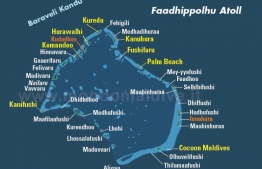 A map of Lhaviyani atoll