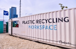 The newly unveiled Plastic Recycling Workspace in the Industrial Village, Male. PHOTO: NISHAN ALI/MIHAARU