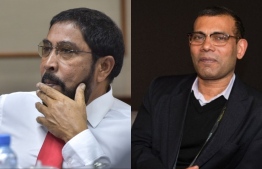 R to L: Former president Mohamed Nasheed and Jumhoory Party leader Qasim Ibrahim