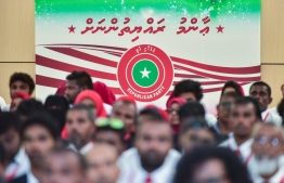 Jumhooree Party's Third Congress. The party announced that they will establish branched on every inhabited island in Maldives. PHOTO: NISHAN ALI/ MIHAARU