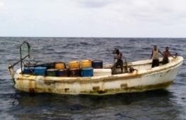 A Somali dinghy found adrift in Maldivian territory.