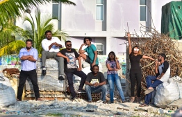The 'cast and crew' of Space Parade. PHOTO: HUSSAIN WAHEED/MIHAARU