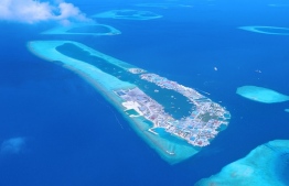 Aerial view of the reclaimed area in K.Thilafushi.