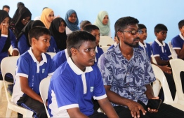 Students attending a presentation about some of the environmental issues. PHOTO: HAWWA AMAANY ABDULLA / THE EDITION