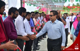 President Yamin visits Shaviyani atoll