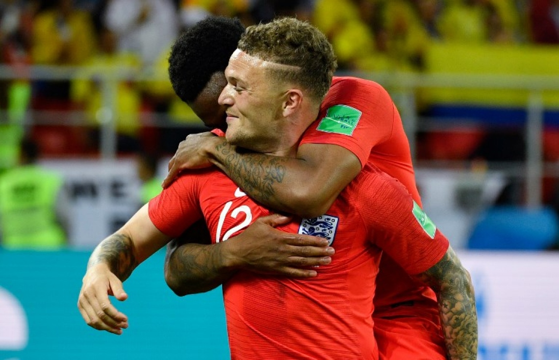 މޮސްކޯ: ޖުލައި 3، 2018: ވޯލްޑް ކަޕް ފުޓްބޯޅަ މުބާރާތުގައި އިންގްލެންޑް އާ ކޮލަމްބިއާ ކުޅުނު މެޗުގައި އިންގްލެންޑުގެ ކުޅުންތެރިން އުފާފާޅުކުރަނީ: ވޯލްޑް ކަޕް ފުޓްބޯޅަ މުބާރާތުގައި ޕެނަލްޓީ ޖަހައިގެން ކޮލަމްބިއާ އަތުން 4-3 އިން މޮޅުވެ އިންގްލެންޑް މުބާރާތުގެ ކުއާޓާ ފައިނަލުން ވަނީ ފުރުސަތު ހޯދައިފައި.-- ފޮޓޯ: އޭއެފްޕީ