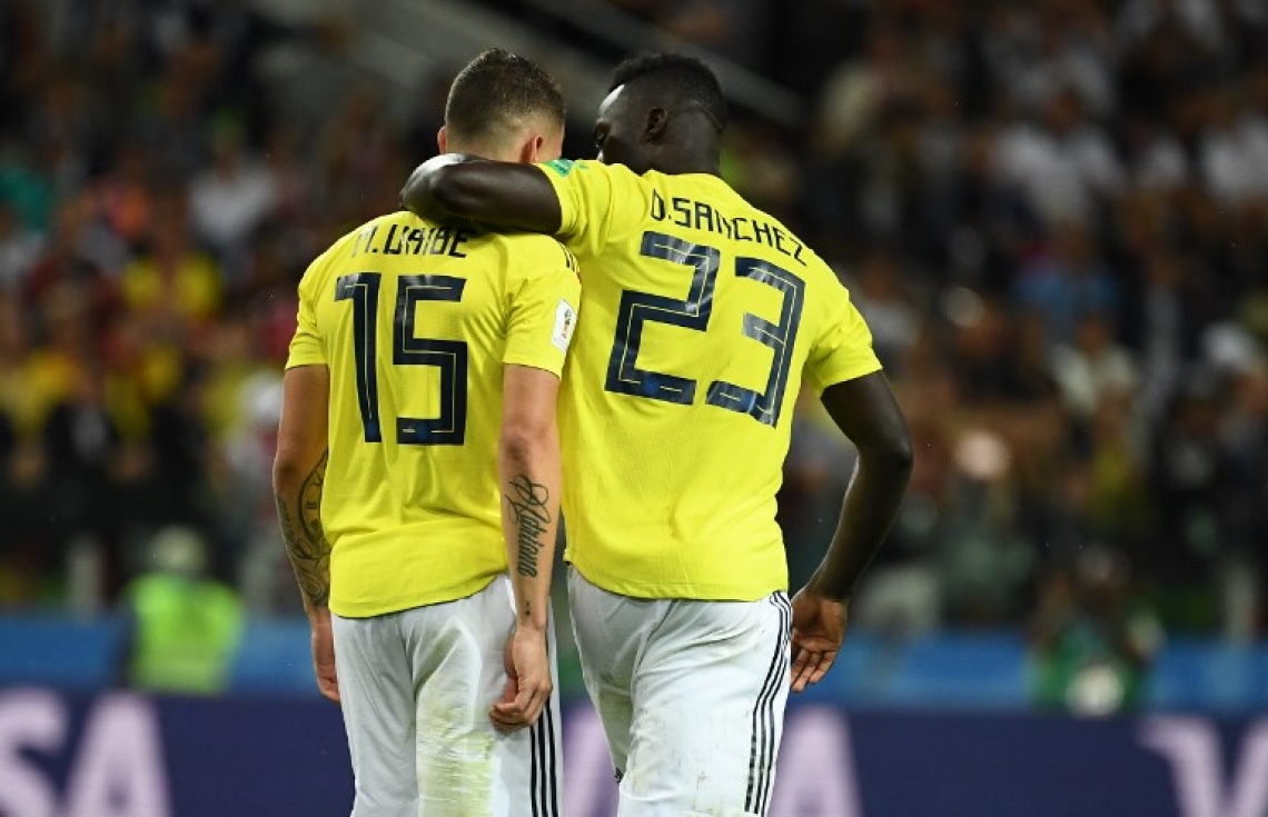 މޮސްކޯ: ޖުލައި 3، 2018: ވޯލްޑް ކަޕް ފުޓްބޯޅަ މުބާރާތުގައި އިންގްލެންޑް އާ ކޮލަމްބިއާ ކުޅުނު މެޗުގެ ތެރެއިން: ވޯލްޑް ކަޕް ފުޓްބޯޅަ މުބާރާތުގައި ޕެނަލްޓީ ޖަހައިގެން ކޮލަމްބިއާ އަތުން 4-3 އިން މޮޅުވެ އިންގްލެންޑް މުބާރާތުގެ ކުއާޓާ ފައިނަލުން ވަނީ ފުރުސަތު ހޯދައިފައި.-- ފޮޓޯ: އޭއެފްޕީ