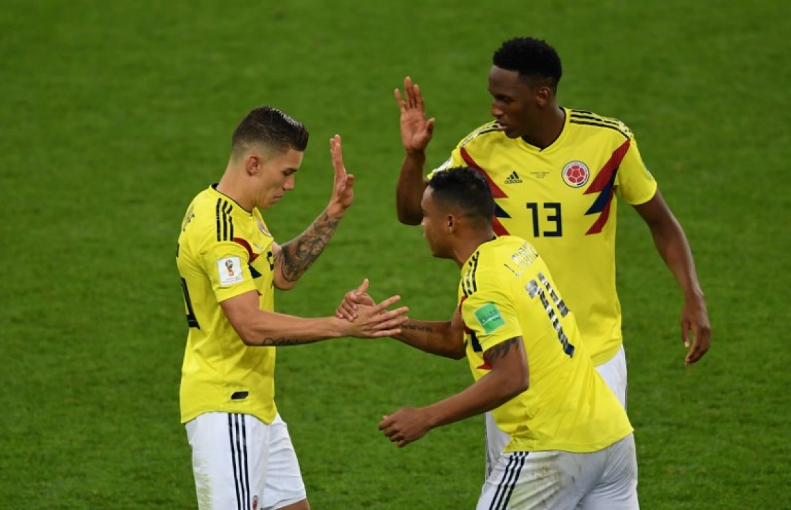 މޮސްކޯ: ޖުލައި 3، 2018: ވޯލްޑް ކަޕް ފުޓްބޯޅަ މުބާރާތުގައި އިންގްލެންޑް އާ ކޮލަމްބިއާ ކުޅުނު މެޗުގެ ތެރެއިން: ވޯލްޑް ކަޕް ފުޓްބޯޅަ މުބާރާތުގައި ޕެނަލްޓީ ޖަހައިގެން ކޮލަމްބިއާ އަތުން 4-3 އިން މޮޅުވެ އިންގްލެންޑް މުބާރާތުގެ ކުއާޓާ ފައިނަލުން ވަނީ ފުރުސަތު ހޯދައިފައި.-- ފޮޓޯ: އޭއެފްޕީ