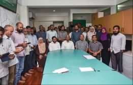 Adhaalath Party and their leaders with President Ibrahim Mohamed Solih. PHOTO: HUSSAIN WAHEED/MIHAARU
