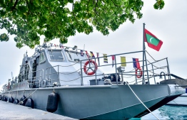The new sea ambulance donated by the Chinese government as free aid to MNDF. PHOTO: NISHAN ALI/MIHAARU