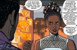 Excerpt from Black Panther comics starring Shuri. PHOTO: JAN VAN DYNE / AMINO