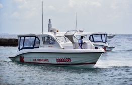 One of the sea ambulances gifted by Ooredoo Group to Maldives' government. PHOTO: AHMED NISHAATH/MIHAARU
