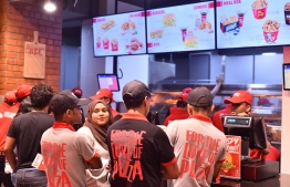 During the official opening ceremony of KFC Maldives on July 22, 2018. PHOTO/MIHAARU