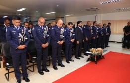 During the ceremony held at Iskandhar Koshi in Male City, to commemorate Police Memorial Day 2018. PHOTO/POLICE