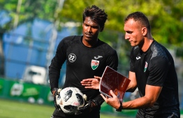 Maldives National Football team practices for SAFF SUZUKI CUP 2018