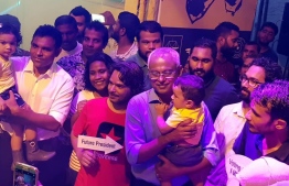 Opposition coalition's presidential candidate Ibrahim Mohamed Solih at the inauguration of the Youth Campaign Office. PHOTO/MDP