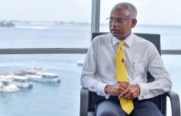 President Ibrahim Mohamed Solih, pictured at an interview with a local media outlet. PHOTO: MIHAARU