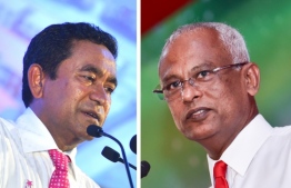 Composite image of President Abdulla Yameen Abdul Gayoom (L) and opposition coalition's presidential candidate Ibrahim Mohamed Solih. IMAGE/MIHAARU