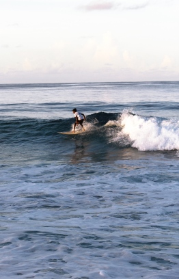 A surfer braving the infamous waves of Fuvahmulah. PHOTO: HAWWA AMAANY ABDULLA
