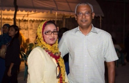 Mamdhooha with presidential candidate Ibu. PHOTO: SOCIAL MEDIA
