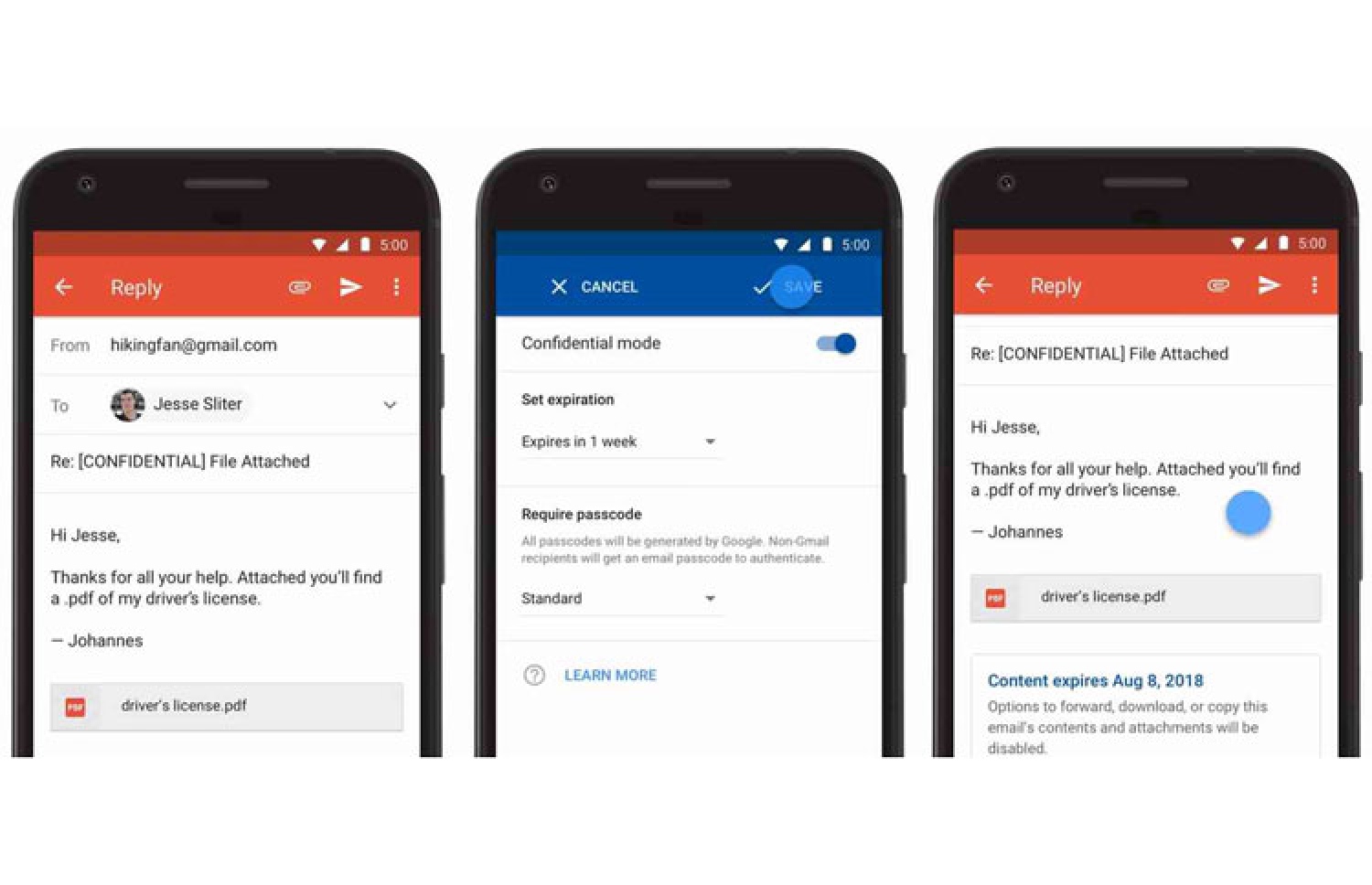 ޖީމެއިލް އީމެއިލް ކޮންފިޑެންޝަލް މޯޑް: މޮބައިލް އެޑިޝަން