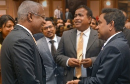 President Abdulla Yameen Abdul Gayoom and Ibrahim Mohamed Solih (Ibu) - PHOTO: PRESIDENT'S OFFICE