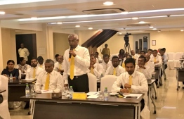 Ibu speaking at the MDP council gathering. PHOTO: MDP
