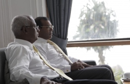 President-Elect Ibrahim Mohamed Solih (L) and former President Mohamed Nasheed. PHOTO/MDP