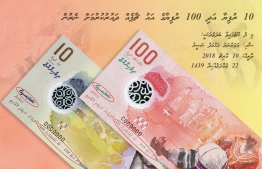 The reprinted MVR 10 and MVR 100 cash notes of the 'Ran Dhiha Faheh' currency series, which bear the signature of MMA's new governor, Ahmed Naseer. PHOTO/MMA