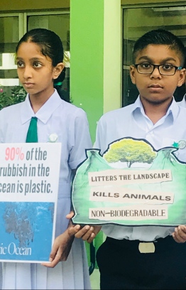Children raising awareness about plastic pollution in marine environments. PHOTO: PARLEY