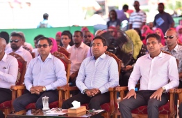 President Abdulla Yameen visits Gdh.Thinadhoo on his presidential campaign trail. PHOTO/PRESIDENT'S OFFICE
