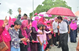 President Abdulla Yameen visits Hithadhoo, Addu Atoll, during his canvassing for the Presidential Election 2018. PHOTO/PRESIDENT'S OFFICE
