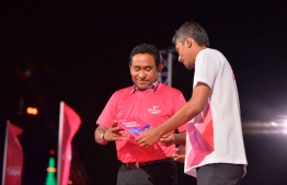 President  Abdulla Yameen unveils PPM's manifesto for the 2018 Presidential Election. PHOTO: AHMED NISHAATH/MIHAARU