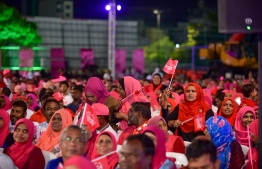 A major PPM rally held in 2018 at the Alimas Carnival area. PHOTO: AHMED NISHAATH