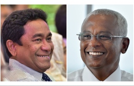 President Abdulla Yameen (L) and President-Elect Ibrahim Mohamed Solih. PHOTO/MIHAARU